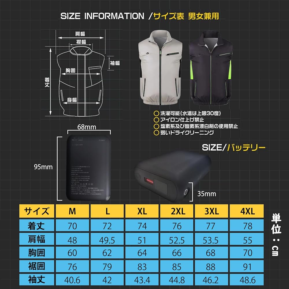 Amazon.co.jp: [NeoRaku] 空調作業服 ファン付きベスト ファン